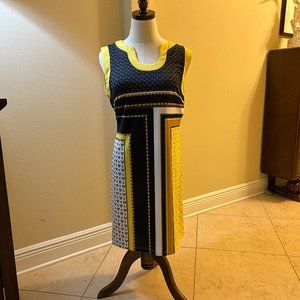 Aryeh Yellow and Black Geometric Dress